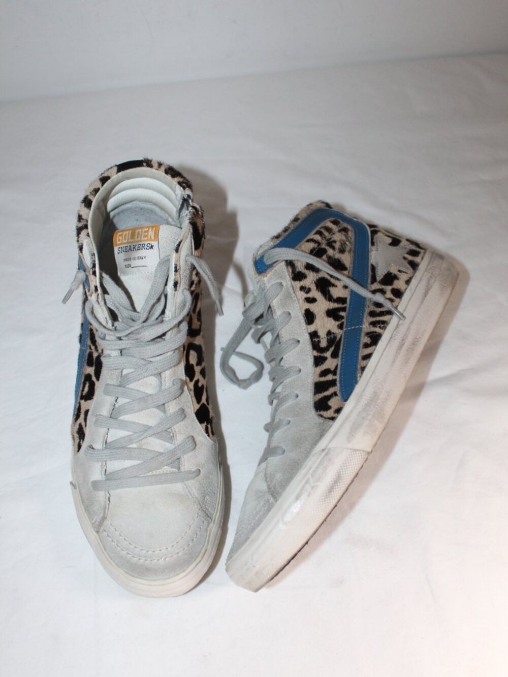GOLDEN GOOSE Archive GGDB Star Lace Up Side Zip Sneakers High Top Pony Hair 40